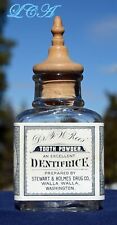 Antique Dr Rees' TOOTH POWDER DENTIFRICE bottle WALLA WALLA w/ STOPPER picture