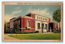 c1940's University Library, University of West Virginia Morgantown WV Postcard picture