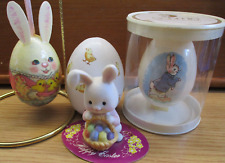 Vtg Lot 4 Easter Egg Ornament Schmid Peter Rabbit Enesco Bunny Wood Paper Mache picture