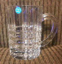Beautiful TIFFANY CO.  Plaid Beer Mug Clear Crystal Glass w/ Engraving picture