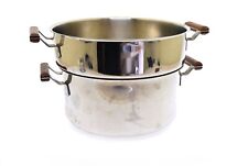 Vintage Cuisinart Stainless Steel Cookware Teak Handle Stockpot Colander No Lid picture
