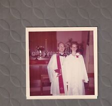 ORIGINAL Found COLOR Photograph 1973 Paster with Woman  C2898 picture