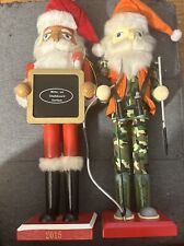 Threshold Nutcrackers Lot Of 2 2015 Santa White Board 2014 Hunter. Used As Is picture