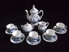 Vintage Blue Onion Demitasse Tea Coffee Set 15 piece picture