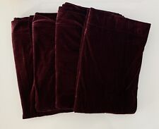 Vintage 4 Cranberry/Maroon Velour Or Velvet Curtain Panels 83X56 picture