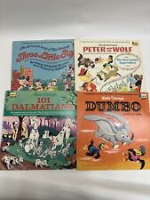 Vintage Lot of 4 Disneyland Vinyl Records Read Along Books Record Sets picture