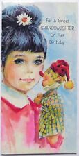 Vtg Unused MCM Birthday Card-LOVELY MOD GIRL UPDO HAIR WITH HAND PUPPET-Envelope picture
