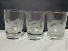 Set 3 Baileys Irish Cream Clear Etched Cocktail Glasses Bubble and Logo 4.25