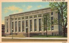 Postcard MI Kalamazoo Michigan County Court House 1937 Linen Vintage PC G2108 picture