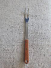 Vintage Robinson Knife Co USA Stainless Utensil Carving Fork Wood Handle 12.25