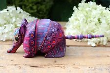 Armadillo Alebrije Hand Carved Hand Painted Desert Oaxaca Mexican Folk Art Sm Sz picture