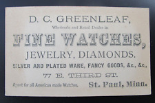 ADVERTISING CDV - Minne-ha-ha Falls/D.C. Greenleaf Watches - 1869 picture