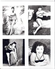 Vtg 1940s Black & White Photo Pin-Up Girls Bathing Beauties SExy Swimsuit Quad 2 picture