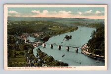 Philadelphia PA-Pennsylvania, Birds Eye View Schuylkill River, Vintage Postcard picture