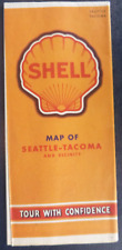 1946 Seattle Tacoma street road  map Shell oil gas Washington picture