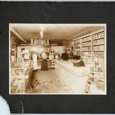 1900s Chicago Goldstein Bros Grocery Bakery Store Interior Cabinet Card Photo 3B picture