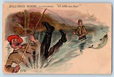 Tuxedo NY Postcard Humor Fishermen Billiard Terms Illustrated Tuck 1905 Antique picture