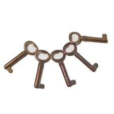 5 Vintage Uncut Brass Unfinished Manufacturing Skeleton Keys Approx 1 5/8