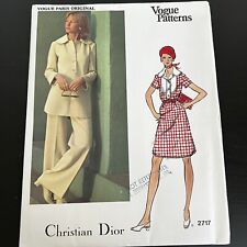 Vintage 1970s Vogue 2717 Christian Dior Dress Tunic + Pants Sewing Pattern UNCUT picture