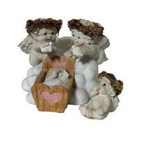 Dreamsicles Cherub Angel Courting Sheep and baby TWO Figure Kristin 96 picture