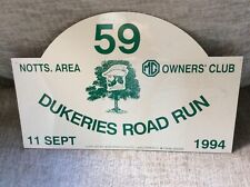 MG OWNERS CLUB ROBIN HOOD COUNTY 1994 DUKERIES ROAD RUN CLASSIC CAR RALLY PLAQUE picture