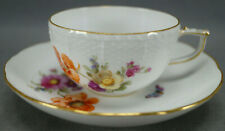 Antique KPM Berlin Hand Painted KPM74 Floral Butterfly & Gold Tea Cup & Saucer F picture