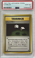 PSA 10 GAMBLER TRAINER 1997 POKEMON P.M. JAPANESE FOSSIL 2nd YR. VINTAGE LOW POP picture