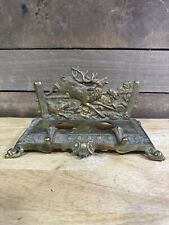 Antique B&H Bradley And Hubbard Inkwell Stand Stag Elk Hunting Scene 7030 picture