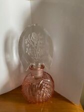 1920's- 30's Pink Czech Glass Perfume Bottle with Tiara Stopper picture