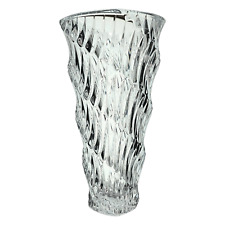 Mikasa Mystique Crystal Glass Flower Vase Modern 12.25