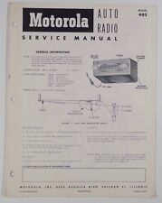 1950s MOTOROLA AUTO RADIO SERVICE MANUAL model 403 car radios SCHEMATICS picture