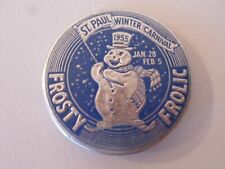 1955 Vintage St Paul Winter Carnival Pinback Buttons, Minnesota 2.25