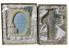 Precious Moments Baptism Communion Gift Set Frame NIB A Gift of the Lord Prayer picture