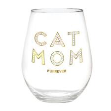 Jumbo Wine Glass Cat Mom Size 4in x 5.7in h, 30 oz Pack of 6 picture