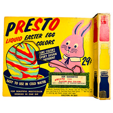 Vintage Easter Egg Coloring Kit Fred Fear Presto Kitschy Granny Dye Jars 1950s picture