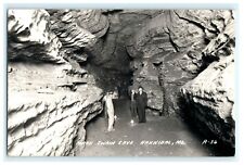 Reception Hall Mark Twain Cave Hannibal MO Mens Boy Standing In Cave RPPC picture