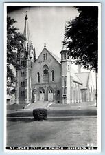 Jefferson Wisconsin WI Postcard RPPC Photo St. John Lutheran Church c1940's picture