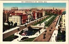 Boston MA-Massachusetts, Commonwealth Ave, Vintage Postcard picture