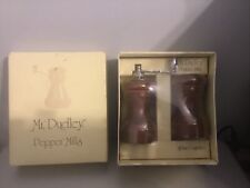 Mr. Dudley Pepper Mill & Salt Shaker. Approx 4”. Vintage. Wood. New In Box picture