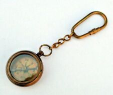 Antique marine Collectible Brass Compass key Chain Nautical Key Ring Best Gift picture