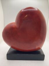 Heavy Red Heart Desk setter/ Paperweight On Base picture