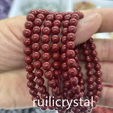 Wholesale Lot 6 Pcs Natural Cinnabar 6mm 7.5” Crystal Stretch Bracelet picture