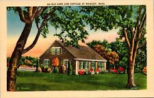 Waquoit Massachusetts MA Typical Cape Cod Cottage House Postcard picture