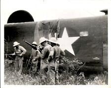 LD312 1942 Orig Photo B-24 BOMBER CRASHED IN CARIBBEAN JUNGLE SOLDIERS SURVIVE picture