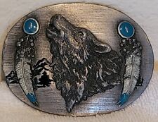 Siski you Belt Buckle Wolf / Feathers Metal / Enamel See All Pics Read Desc. picture