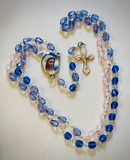 Handmade Multicolor Catholic Rosary Virgin Mary Upcycled Vintage Glass Beads 18” picture