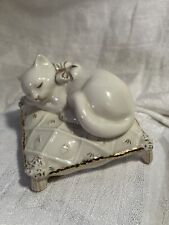 Vintage Lenox Dreaming Away Kitty Cat On Pillow Figurine  picture