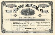 Orange Athletic Club - Stock Certificate - Sports Stocks & Bonds picture