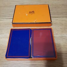 HERMES 2 Deck Playing Cards Trump Game Authentic NAVY & DEEP RED SET picture