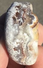 31g Polished Crazy Lace Agate Freeform Druzy Palm Stone Display Piece picture